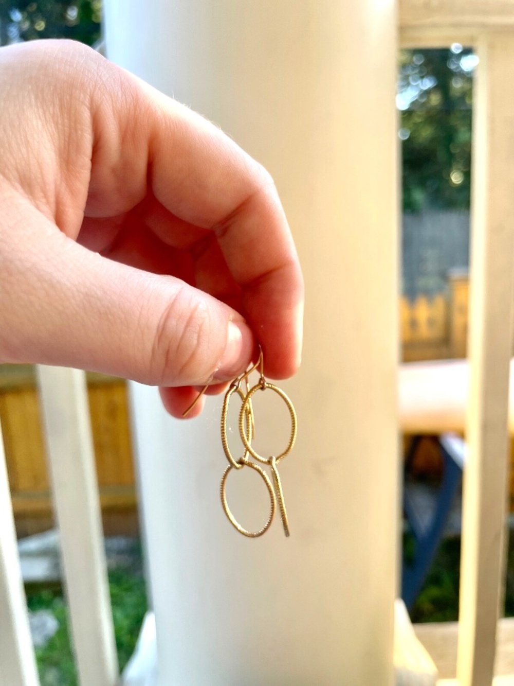 Gold Fill Oval Drop Earrings - Picture 11 of 12